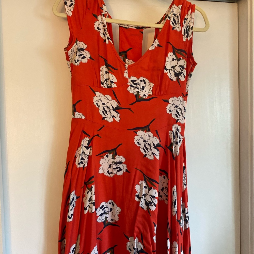 Abercrombie Floral Sleeveless Dress - Red and White